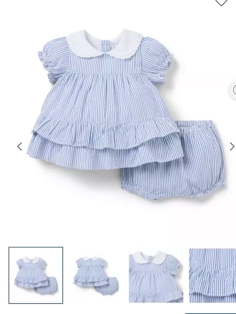 Janie and Jack Blue and White Striped Set
